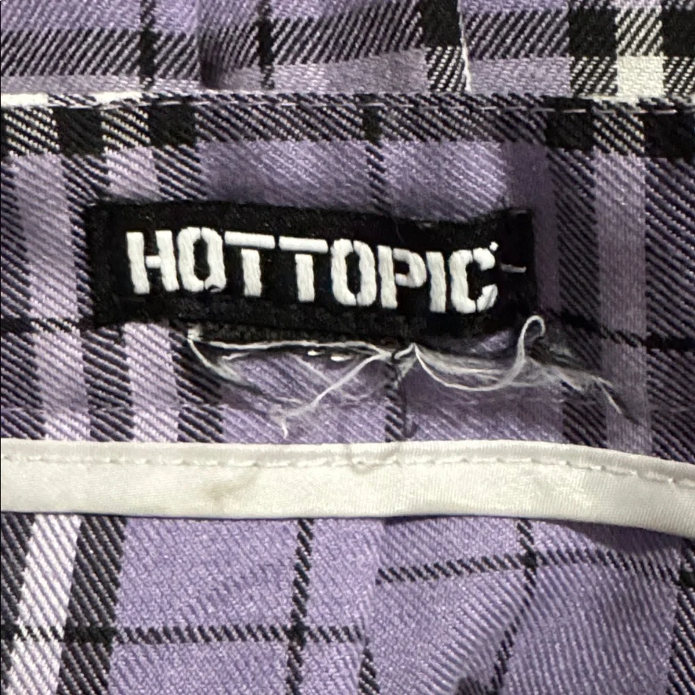 Hot Topic Plaid Pleated Mini Skirt Lavender Black Punk Academia Whimsigoth-Large
